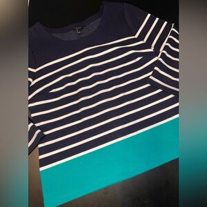 Talbots Color Block Striped 3/4 sleeve Top Size Large EUC